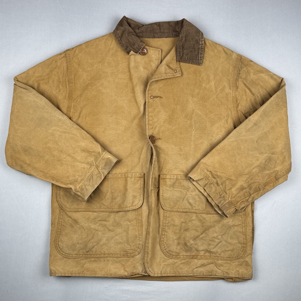 Western Field Montgomery Ward Canvas Hunting Jacket Vintage 50s Distressed M